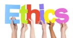 Diverse Hands Holding The Word Ethics