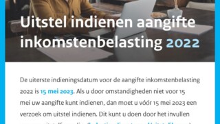 Uitstel indienen aangifte inkomstenbelasting 2022 | Advertentie