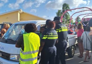 De politie controleert bestuurders tijdens de carnaval parade 2024