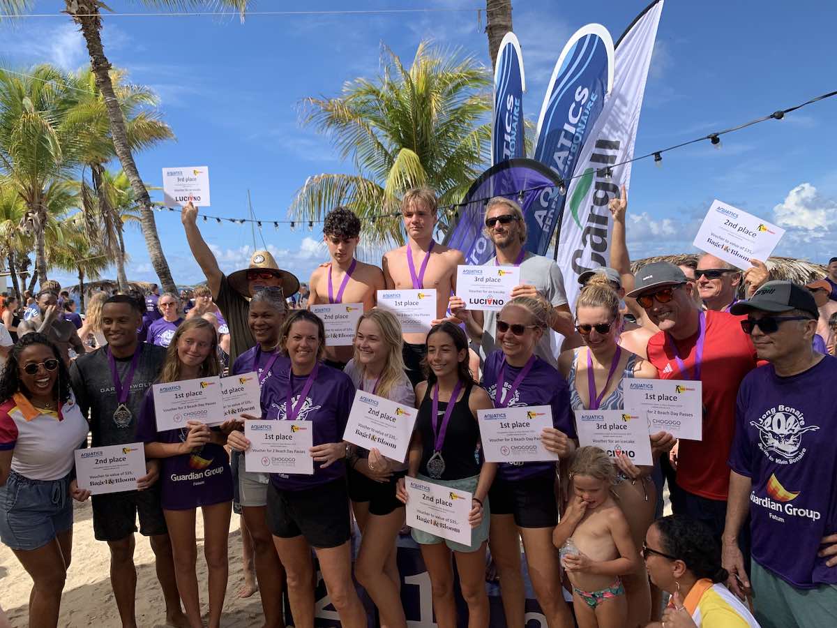 De winnaars van de Swim to Klein Bonaire 2024. 