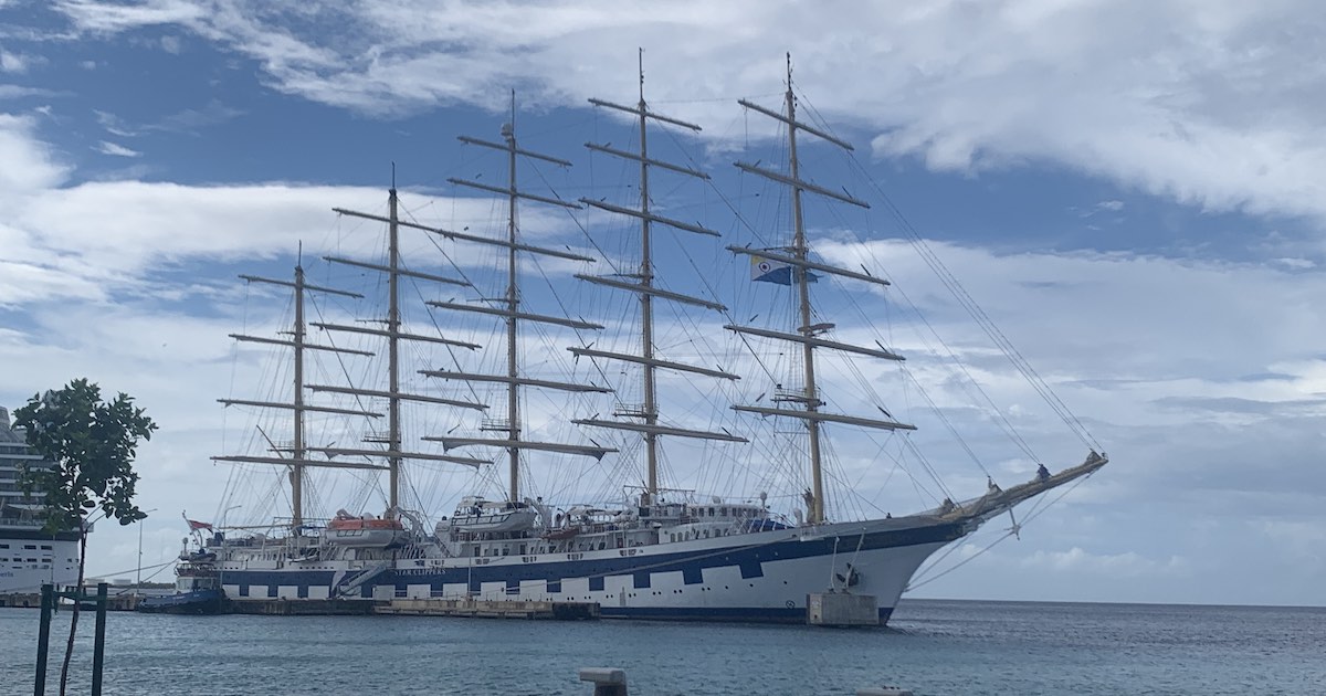 De Royal Clipper meert vaker aan op Bonaire. 